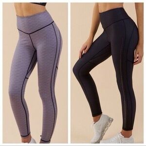 Gymshark reversible contrast leggings, lilac & black